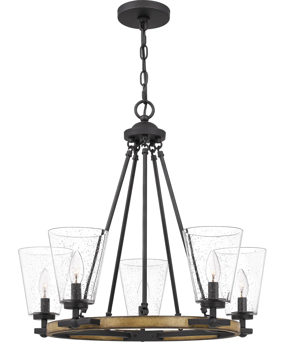 Hearst 5-light Chandelier Matte Black - Image 2