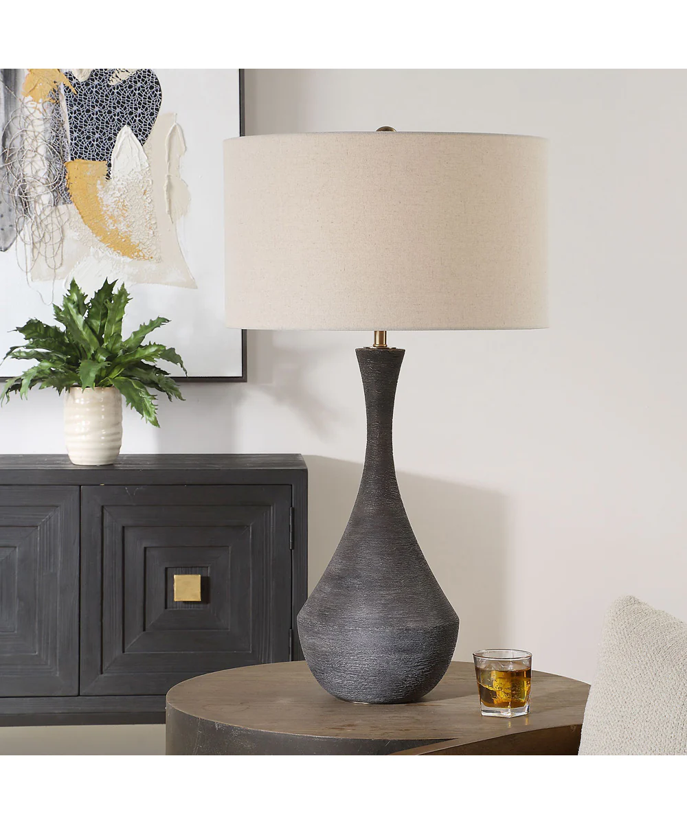 Helston Dark Charcoal Table Lamp - Image 2