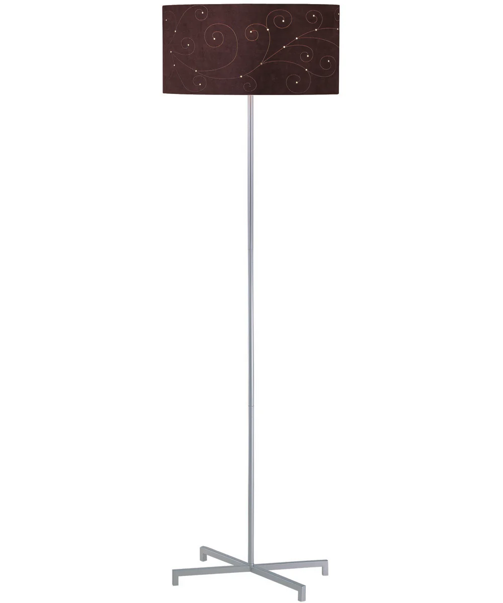 Hemsk 1-Light Floor Lamp Silv/Coffee Laser Cut Shade