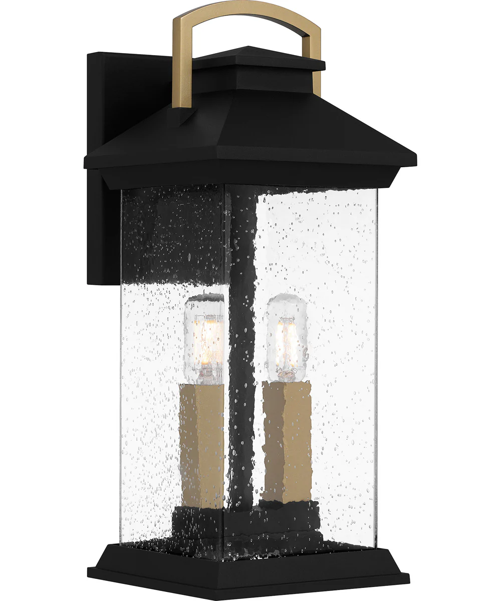 Henderson Medium 2-light Outdoor Wall Light Coastal Armour Aluminum Earth Black