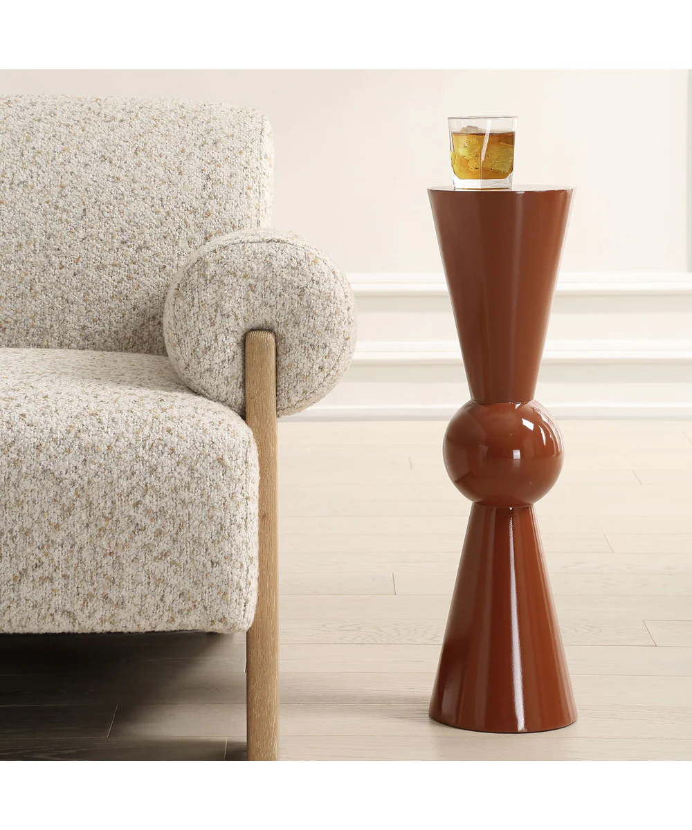 Hepler Gloss Terracotta Drink Table - Image 2