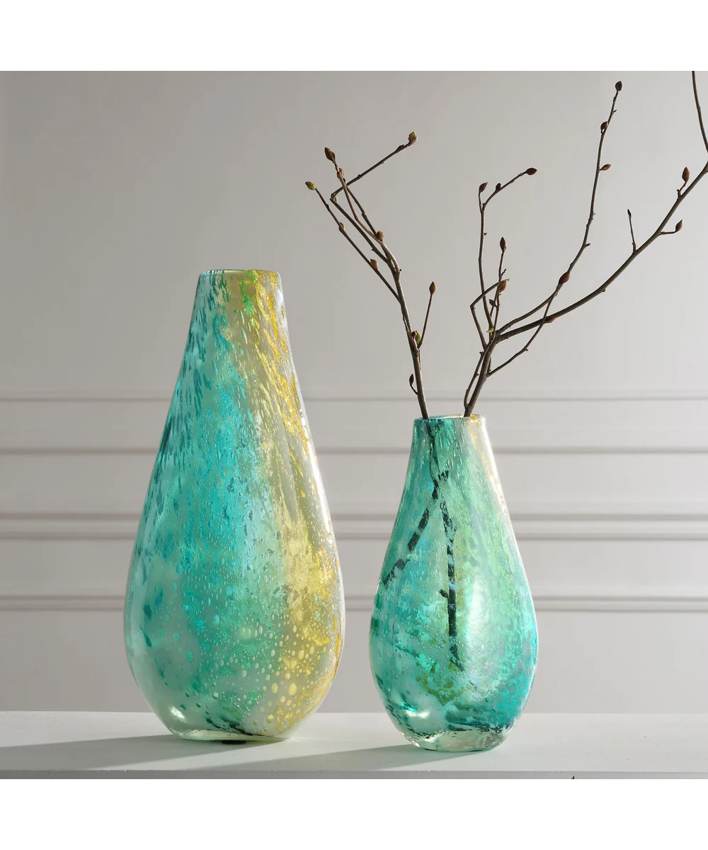 High Tide Glass Vases, Set of 2 - Image 2