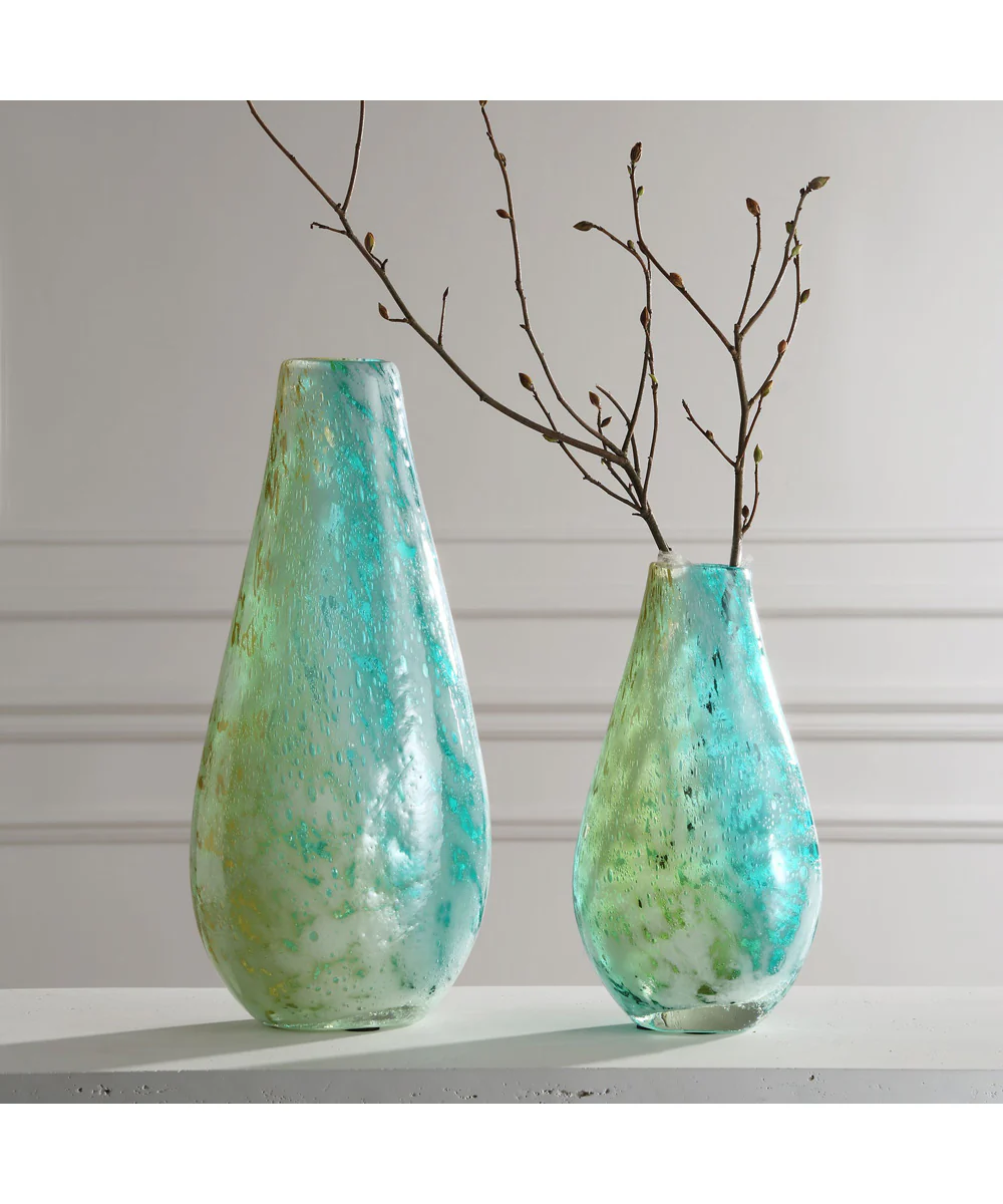 High Tide Glass Vases, Set of 2 - Image 3