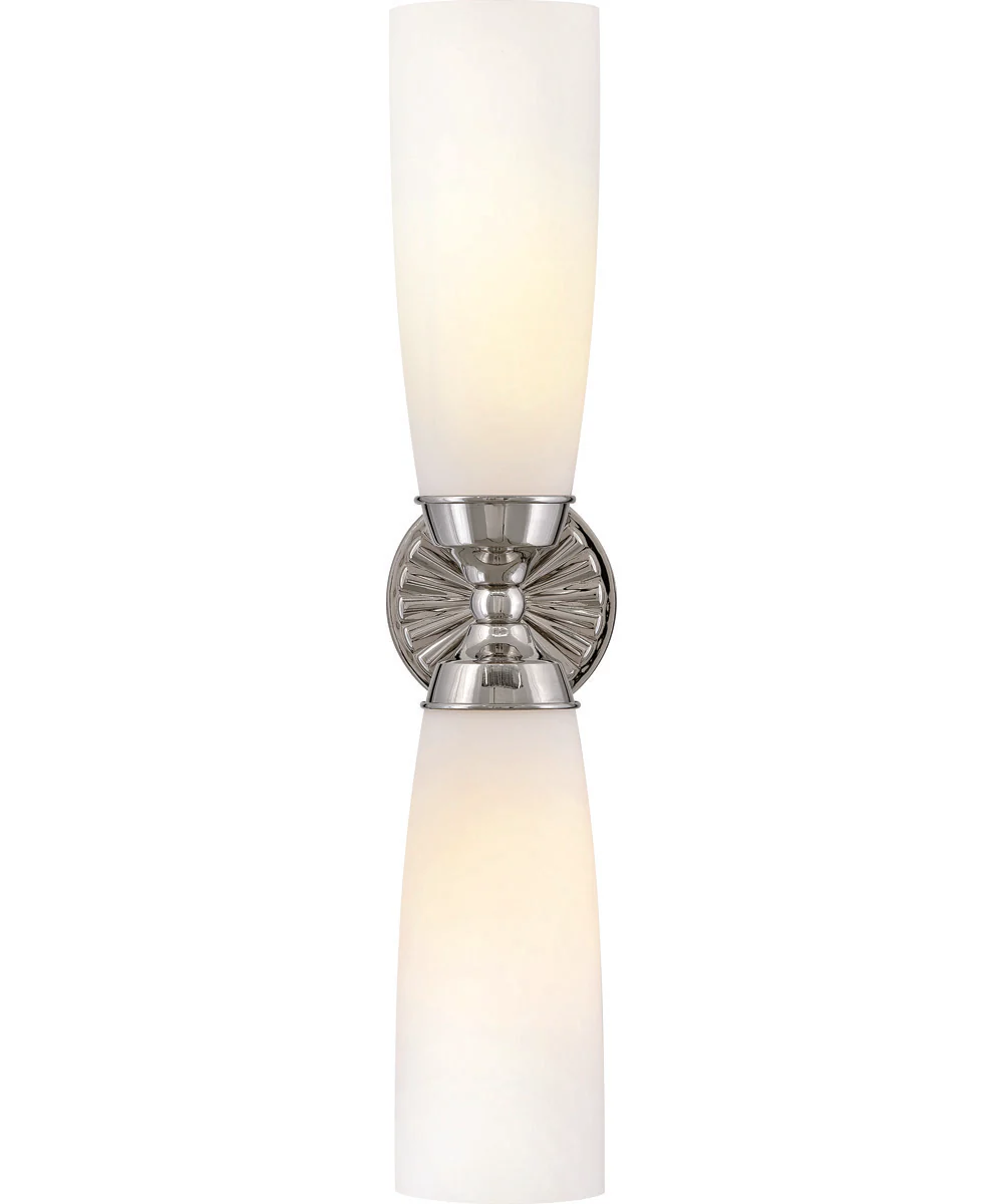 Alexis 2-Light Large Two Light Sconce in Polished Nickel