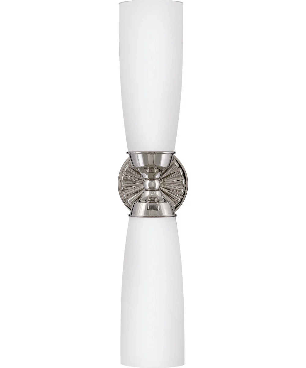 Alexis 2-Light Large Two Light Sconce in Polished Nickel - Image 2