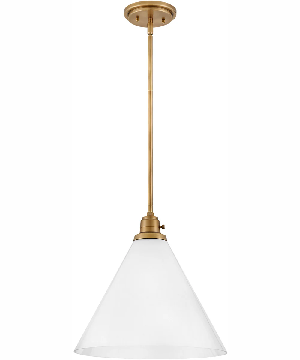 Arti 1-Light Medium Pendant in Heritage Brass with Cased Opal Glass - Image 2