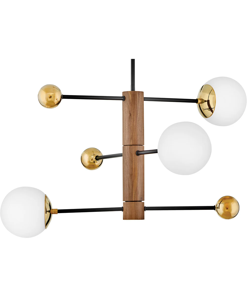 Auggie 3-Light Medium Adjustable Multi Tier Chandelier in Bright Brass - Image 8