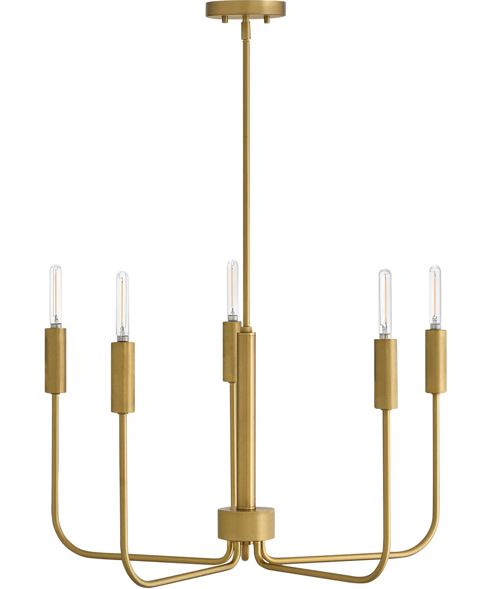 Austen 5-Light Medium Single Tier in Lacquered Brass - Image 2