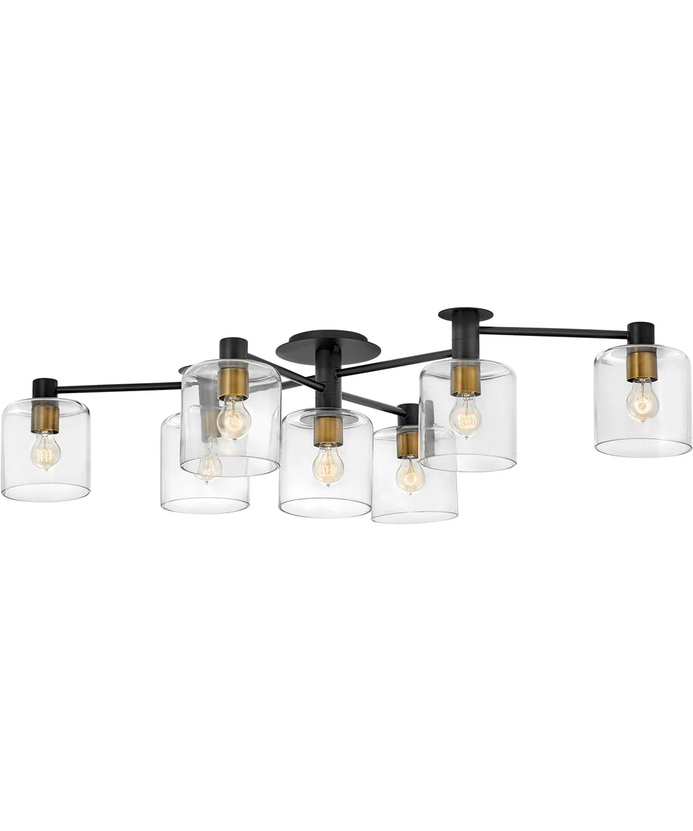 Axel 7-Light Extra Large Semi-Flush Mount in Black
