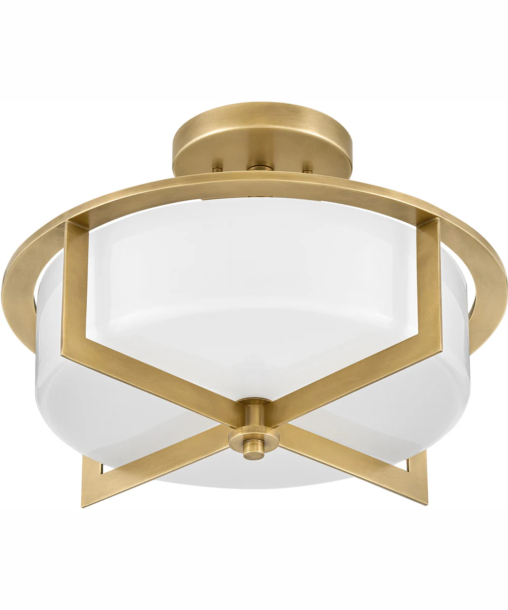 Baxley 3-Light Medium Semi-Flush Mount in Heritage Brass - Image 4