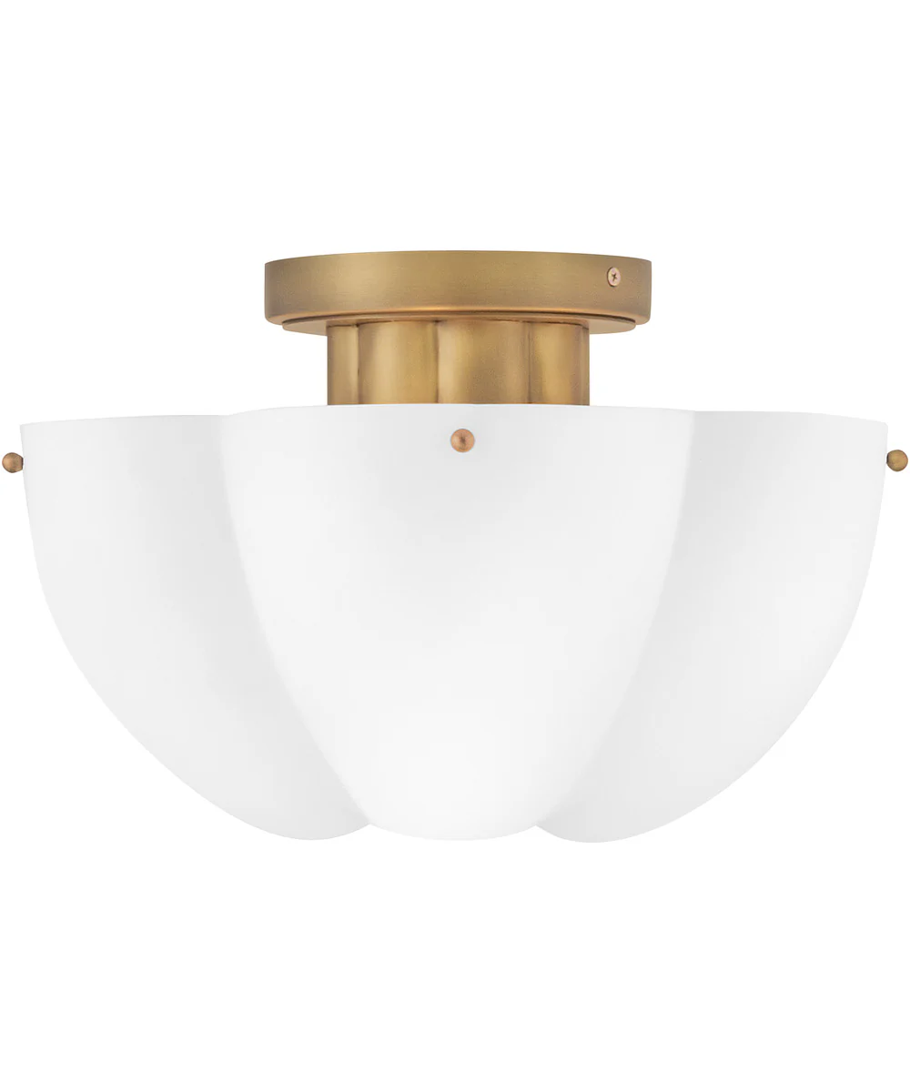 Becca 4-Light Medium Semi-Flush Mount in Heritage Brass - Image 2