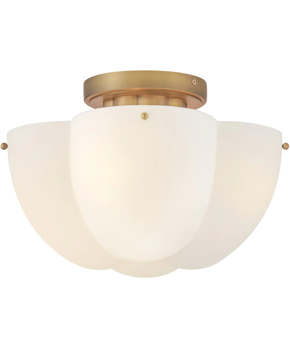 Becca 4-Light Medium Semi-Flush Mount in Heritage Brass - Image 3
