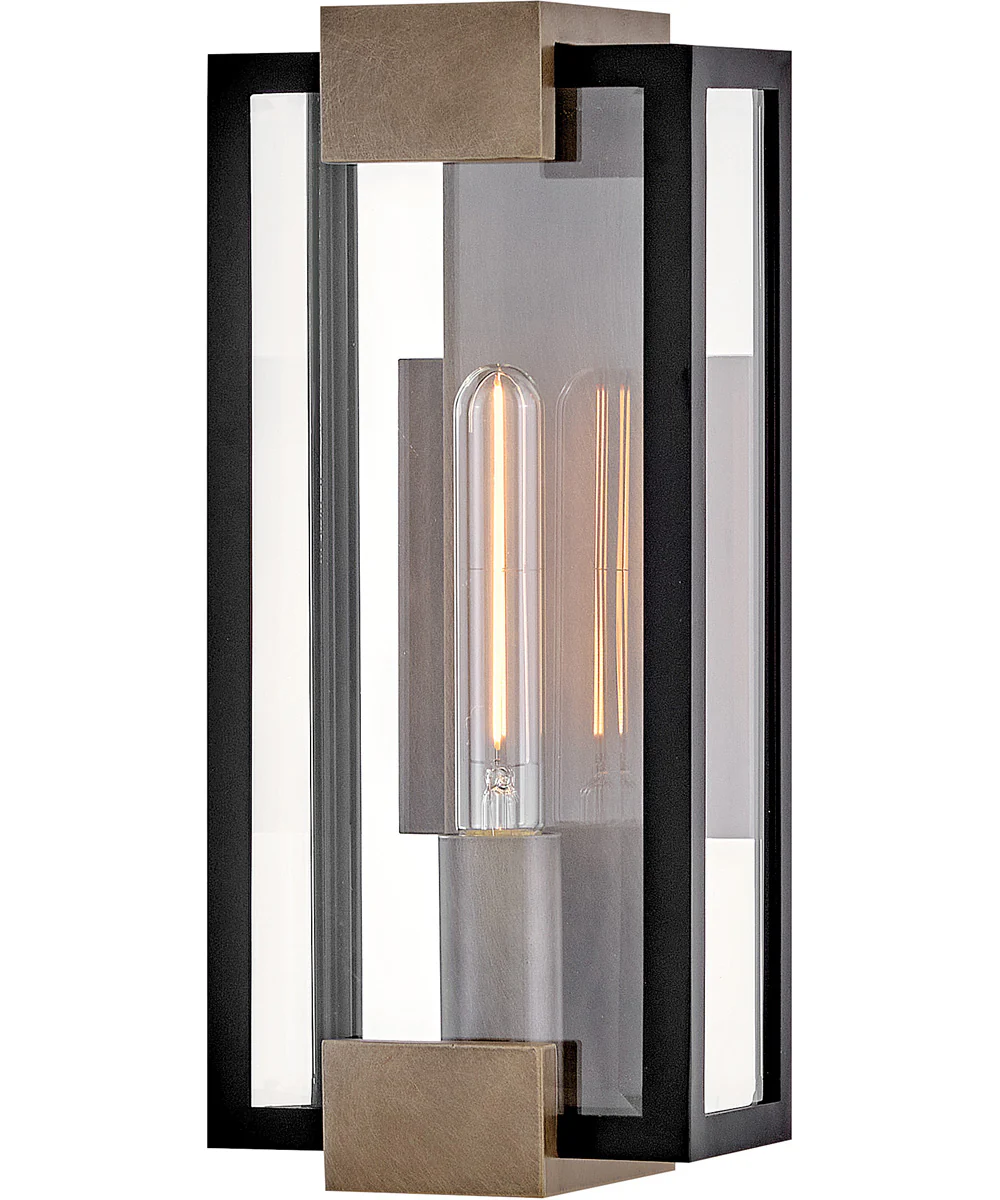 Bergen 1-Light Small Wall Mount Lantern in Black