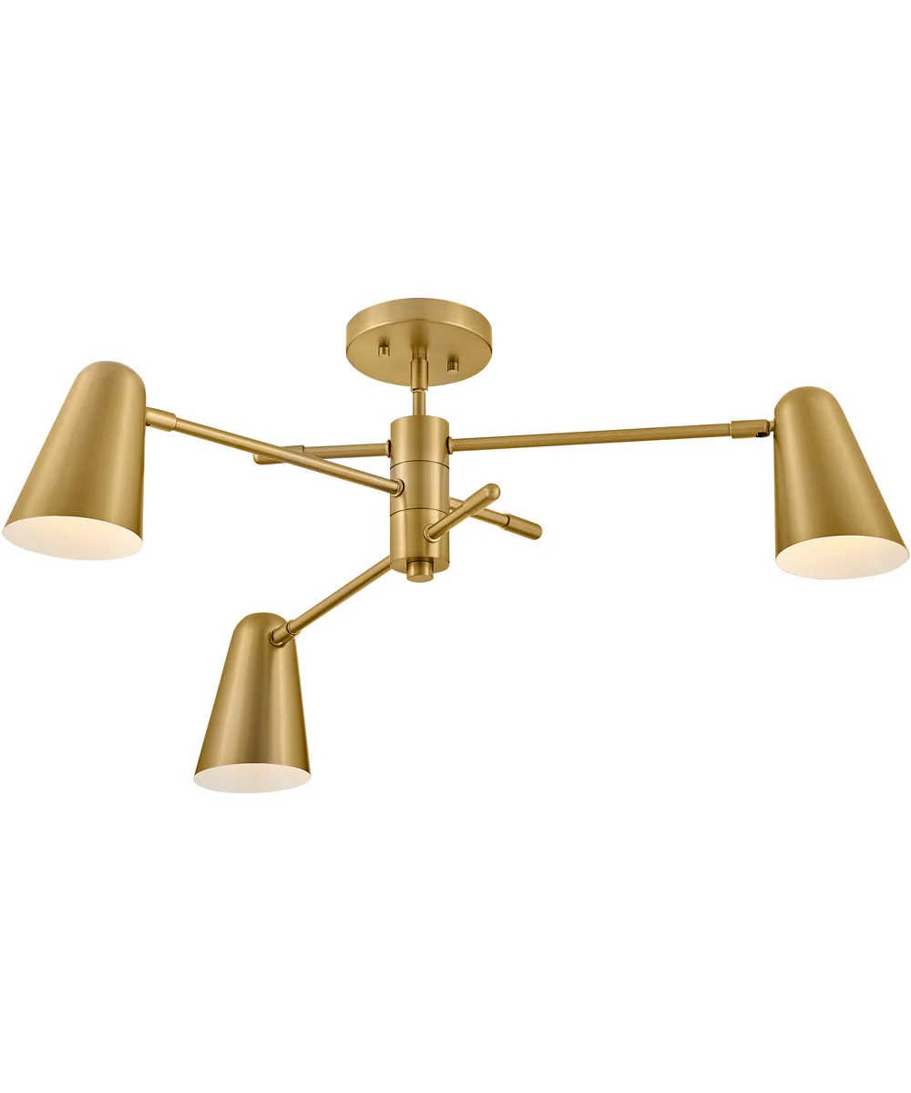 Birdie 3-Light Medium Convertible Mobile Single Tier Chandelier in Lacquered Brass - Image 2
