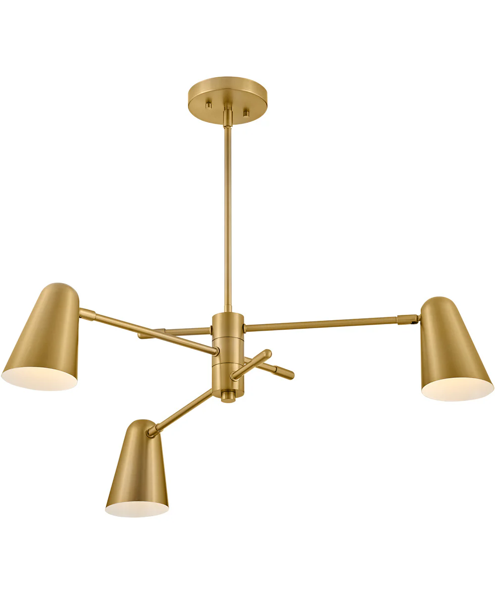 Birdie 3-Light Medium Convertible Mobile Single Tier Chandelier in Lacquered Brass - Image 6