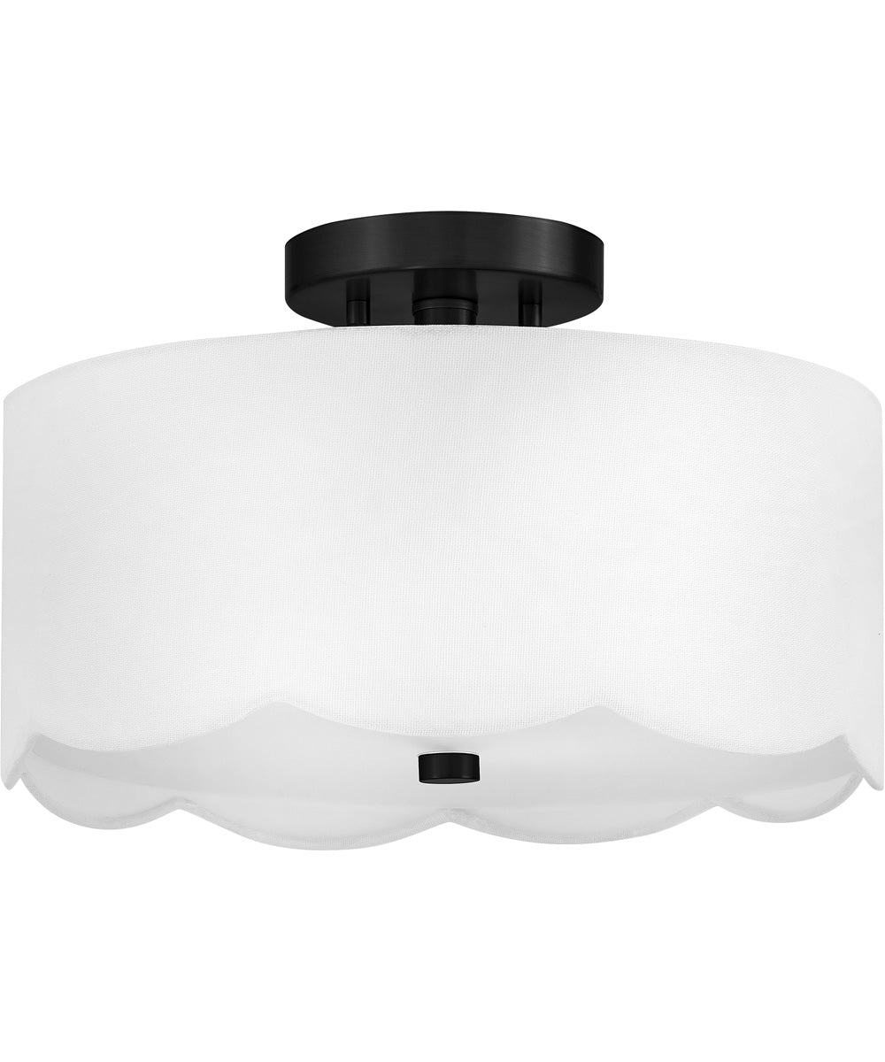 Bliss 2-Light Medium Semi-Flush Mount in Black - Image 2
