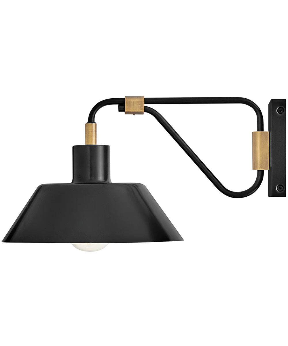 Brewster 1-Light Small Wall Mount Barn Light in Black Oxide - Image 3