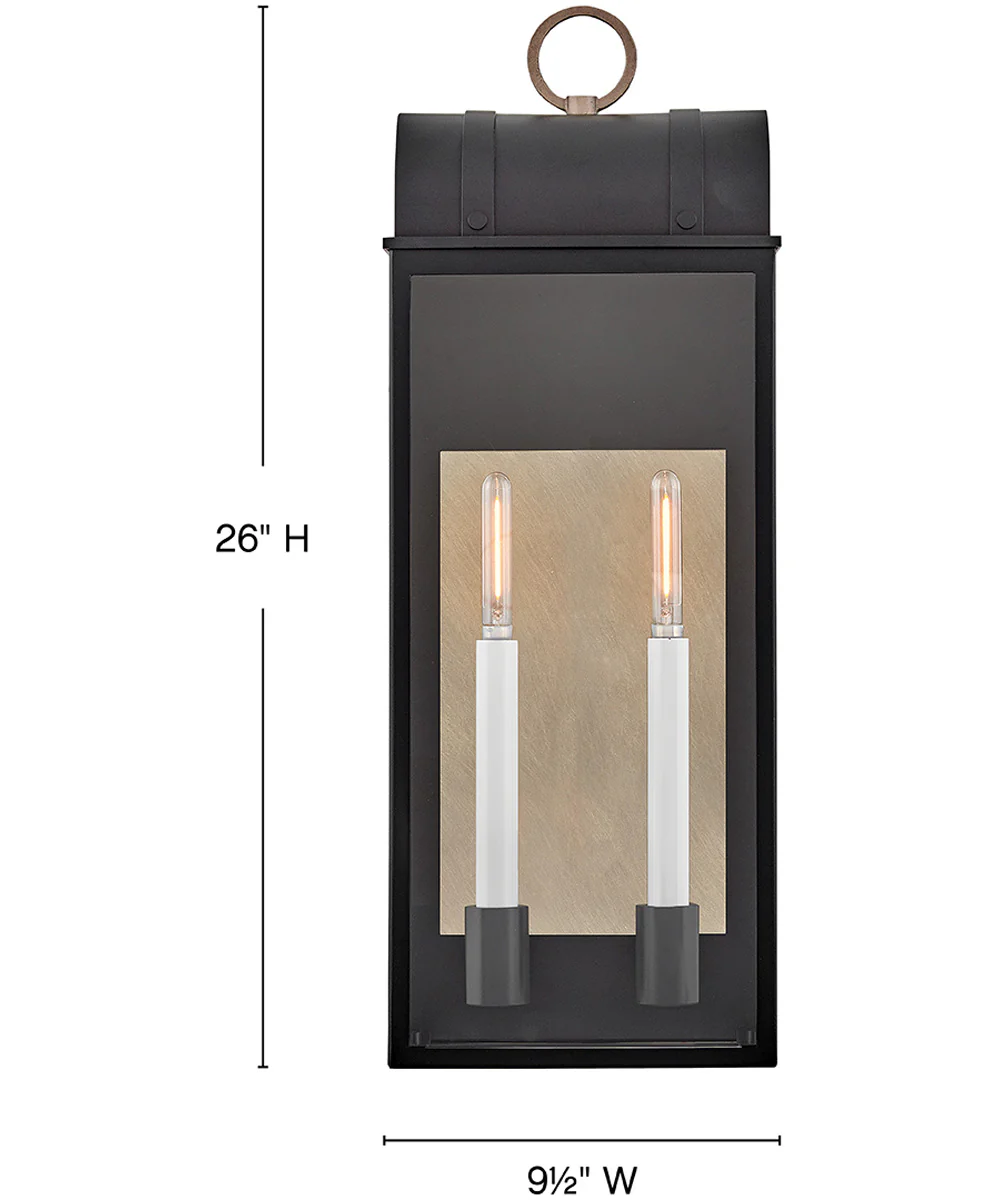 Campbell 2-Light Large Wall Mount Lantern in Black - Image 2