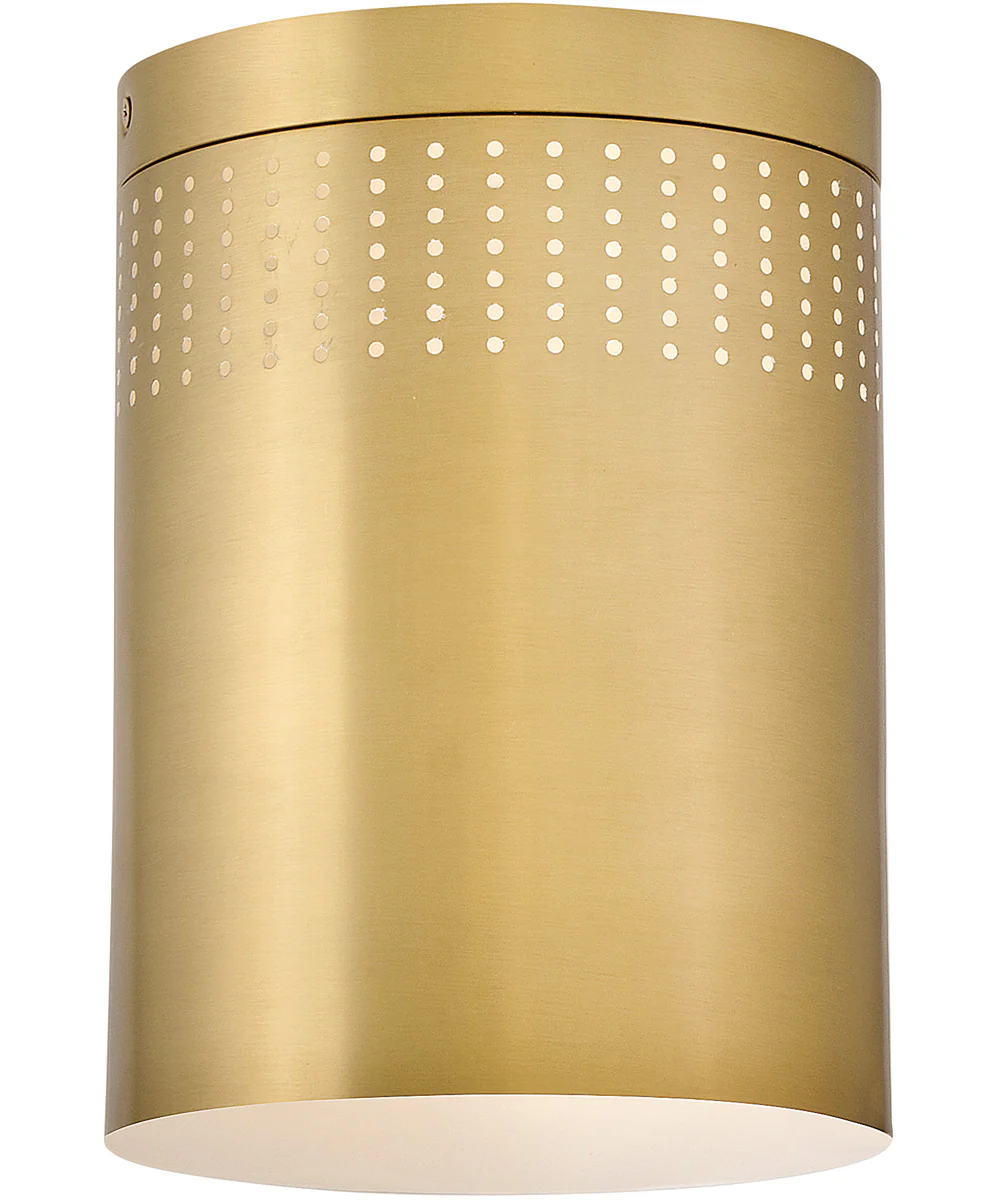 Casey 1-Light Small Flush Mount in Lacquered Brass