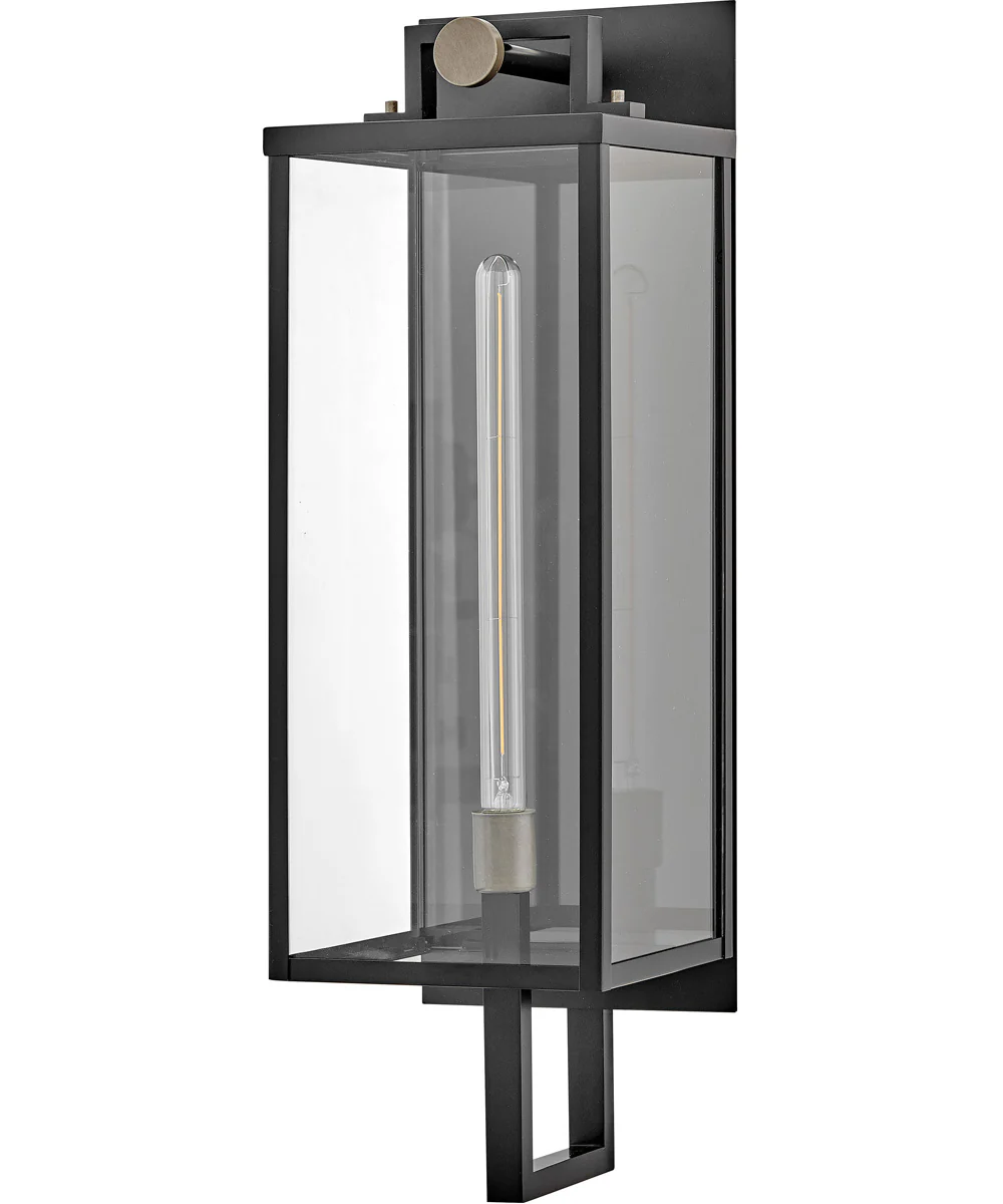 Catalina 1-Light Large Wall Mount lantern in Black - Image 2