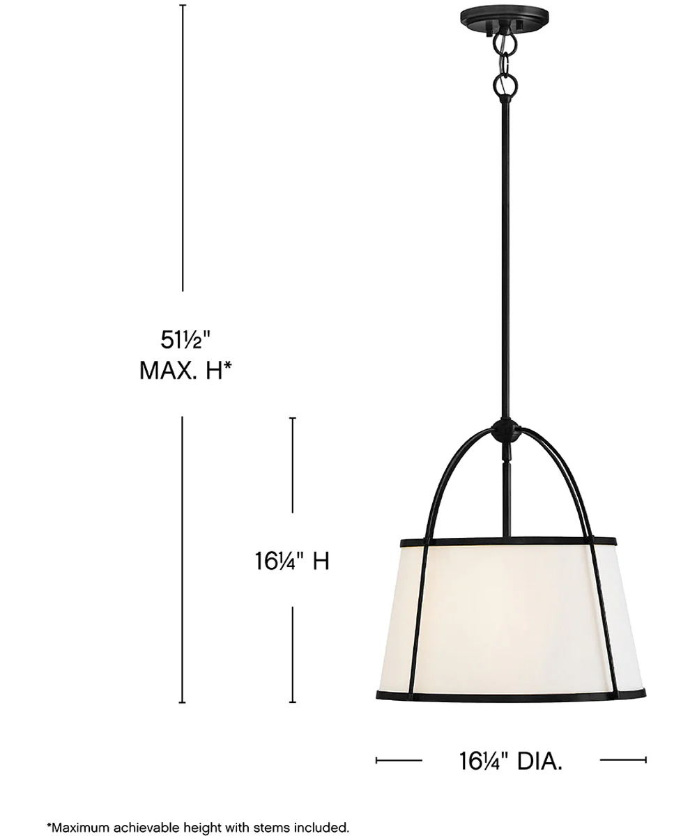 Clarke 1-Light Large Drum Pendant in Black - Image 6