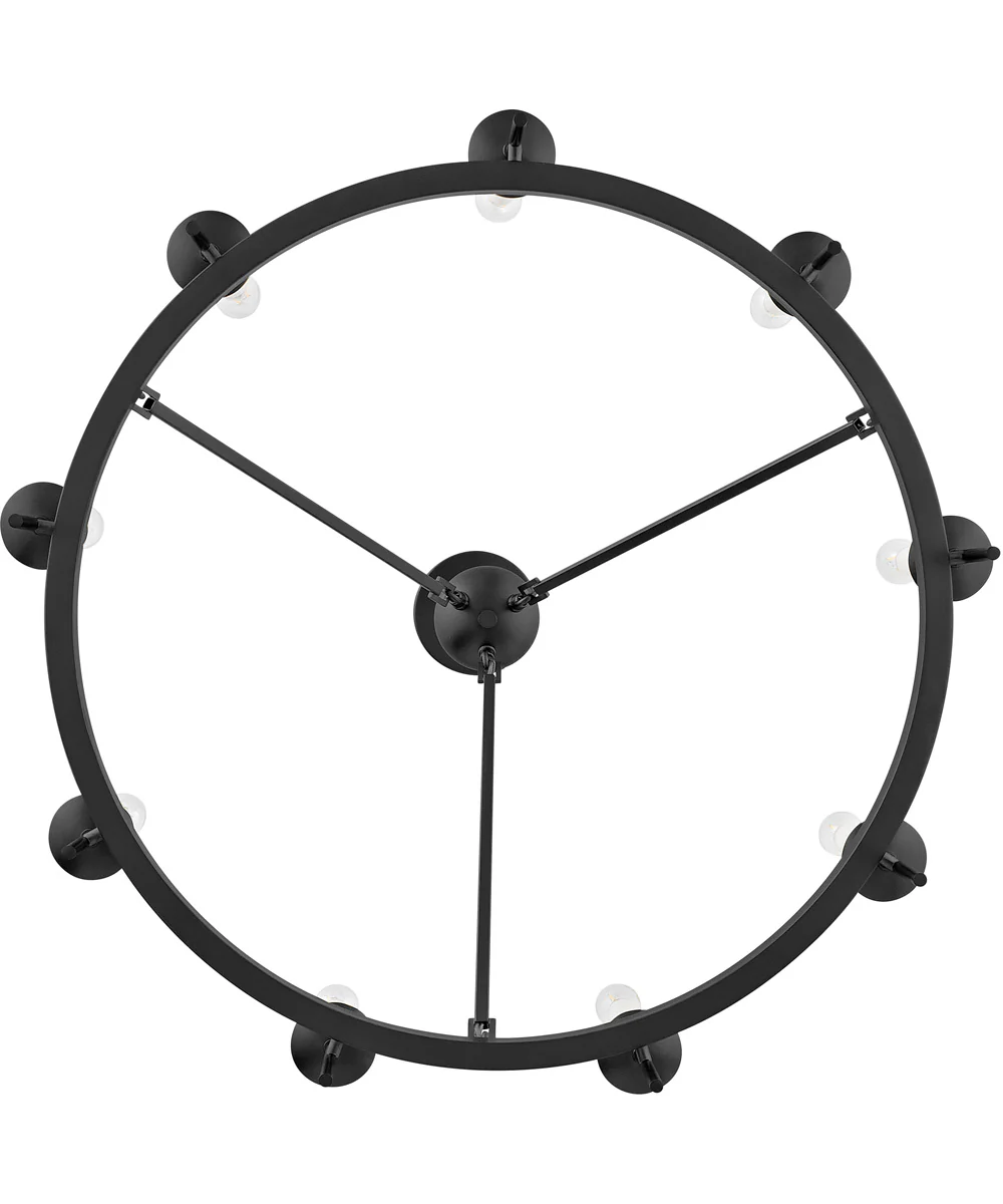 Copley 9-Light Medium Ring Chandelier in Black - Image 4