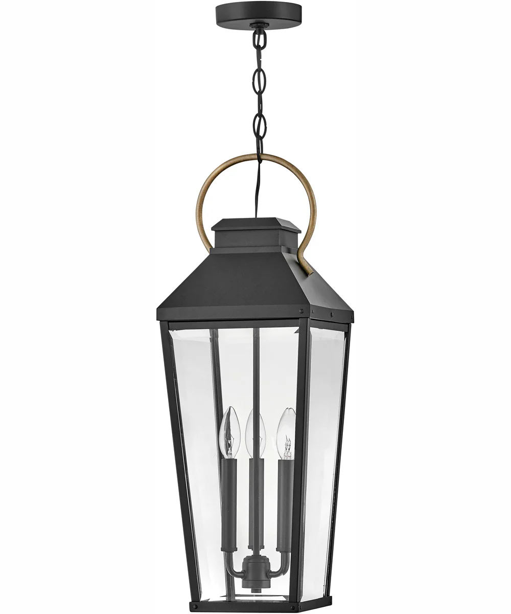 Dawson 3-Light Large Hanging Lantern in Black - Image 2