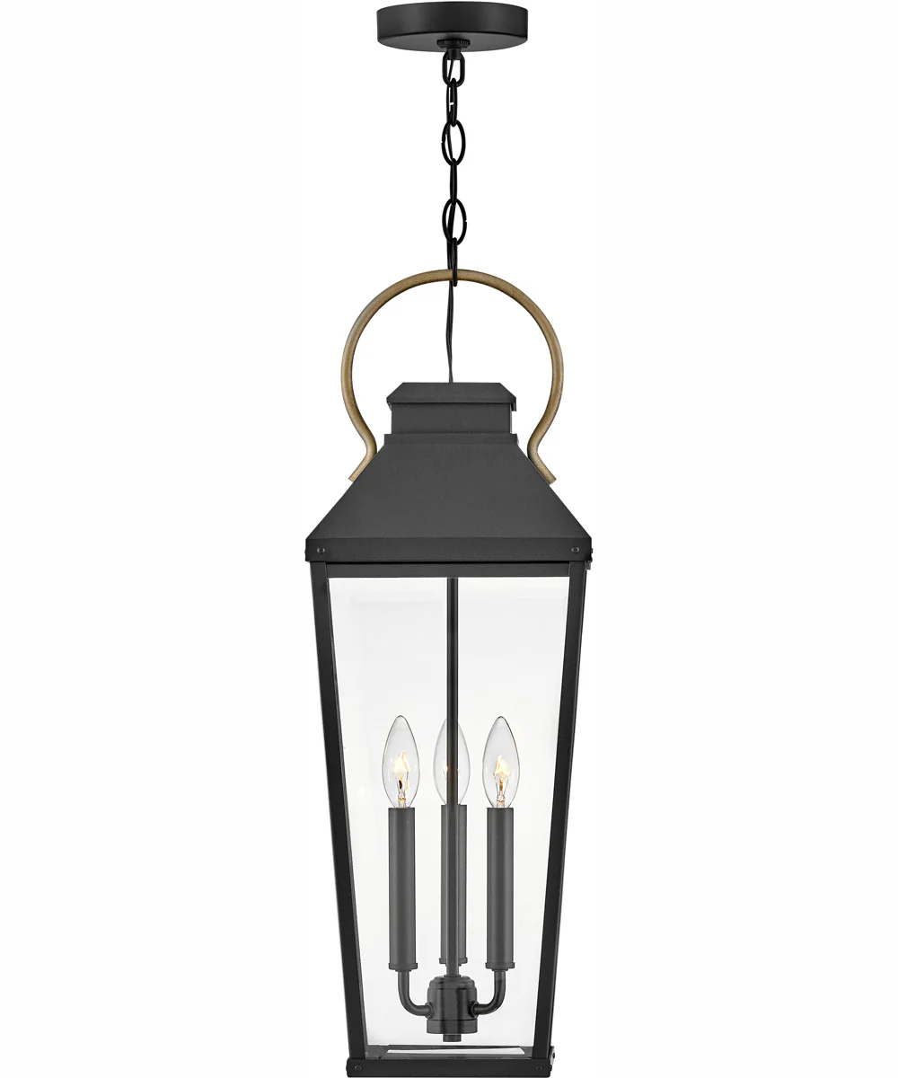 Dawson 3-Light Large Hanging Lantern in Black - Image 3