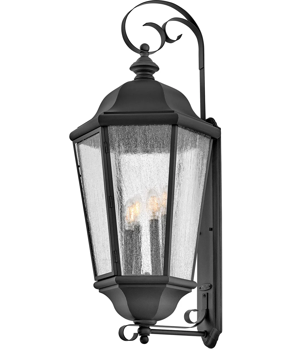 Edgewater 4-Light Extra Large Wall Mount Lantern in Black - Image 4
