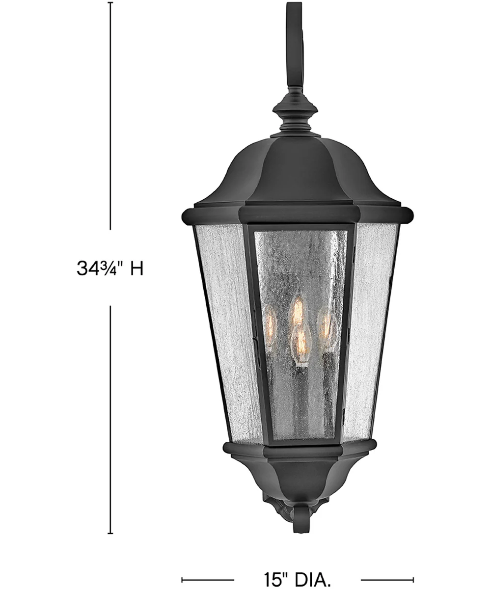 Edgewater 4-Light Extra Large Wall Mount Lantern in Black - Image 8