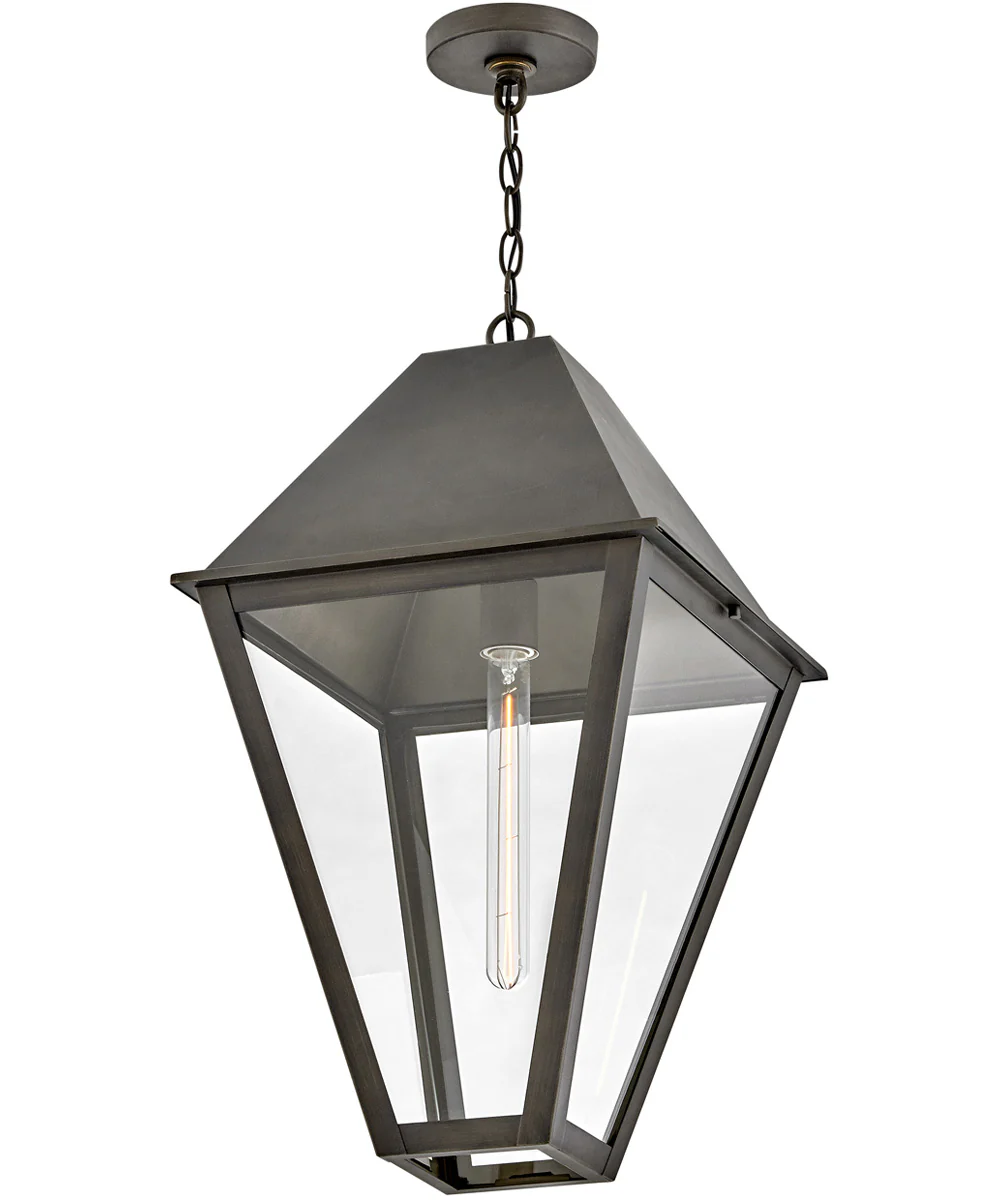 Endsley 1-Light Large Hanging Lantern in Blackened Brass - Image 3