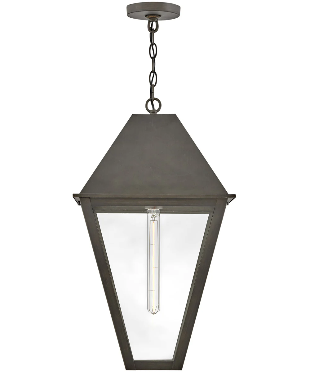 Endsley 1-Light Large Hanging Lantern in Blackened Brass - Image 4