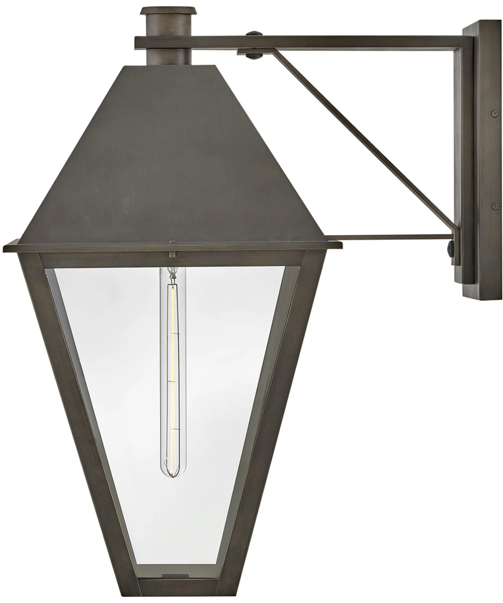 Endsley 1-Light Large Wall Mount Lantern in Blackened Brass - Image 4