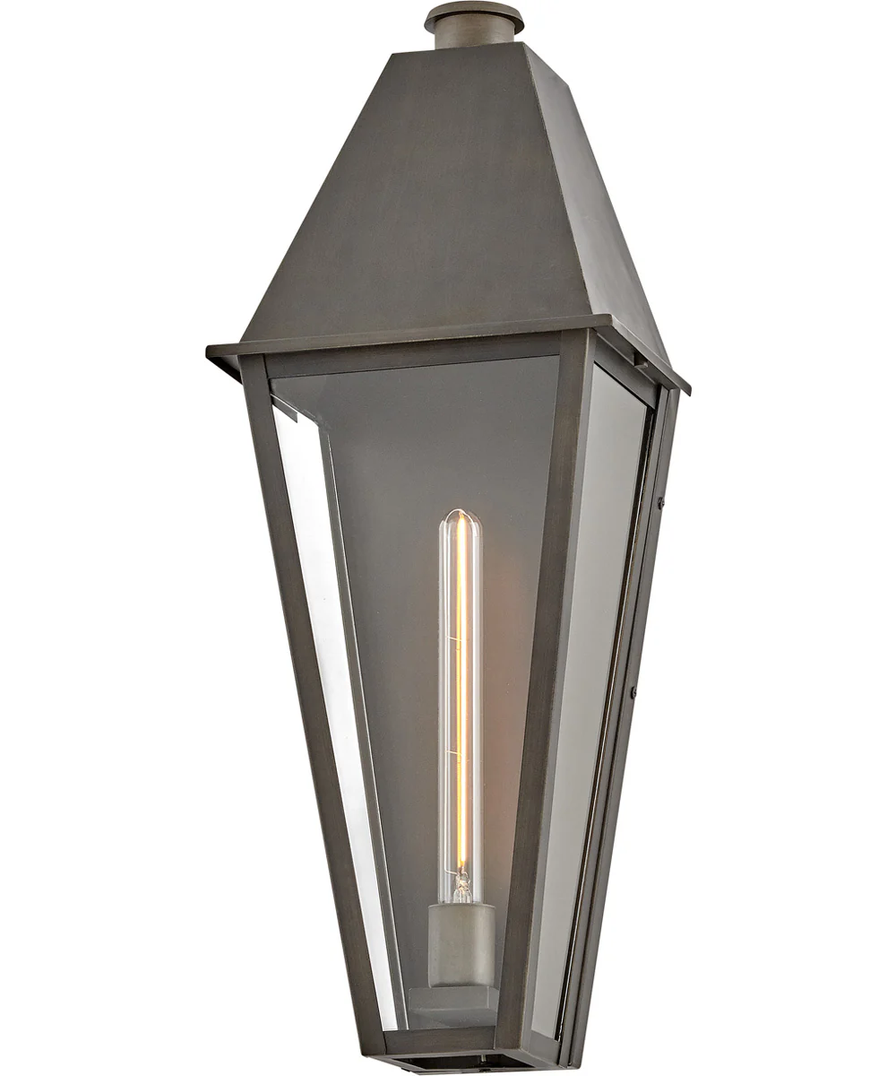 Endsley 1-Light Large Wall Mount Lantern in Blackened Brass - Image 3