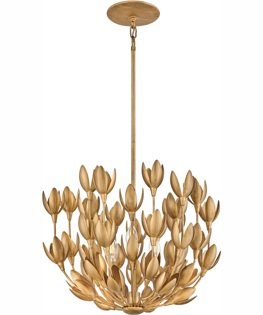 Flora 3-Light Large Convertible Semi-Flush Mount in Burnished Gold - Image 4