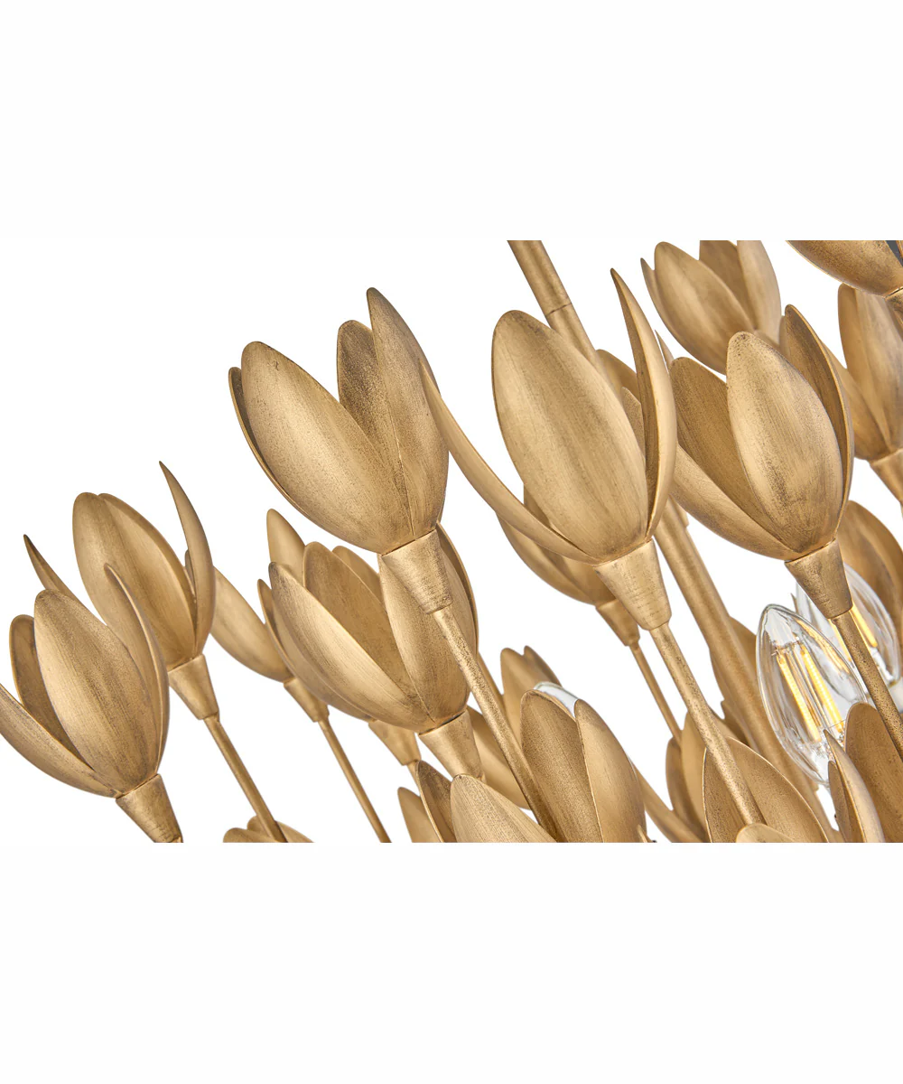 Flora 3-Light Large Convertible Semi-Flush Mount in Burnished Gold - Image 5