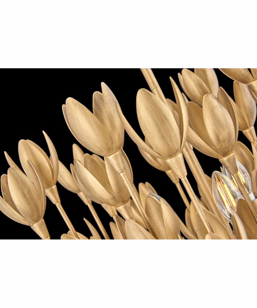 Flora 3-Light Large Convertible Semi-Flush Mount in Burnished Gold - Image 6