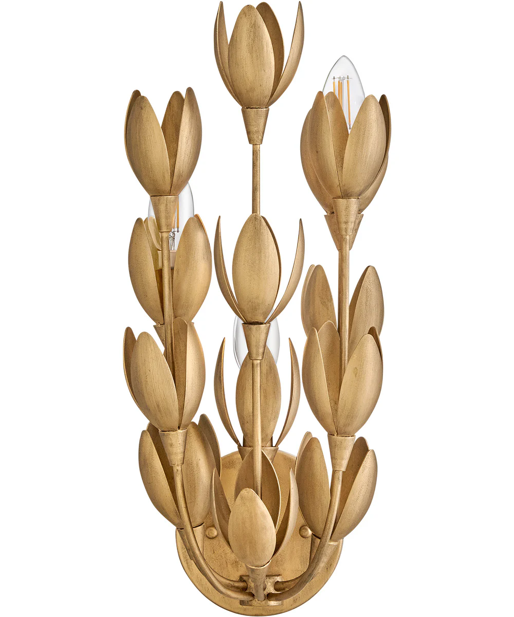 Flora 3-Light Large Sconce in Burnished Gold - Image 3