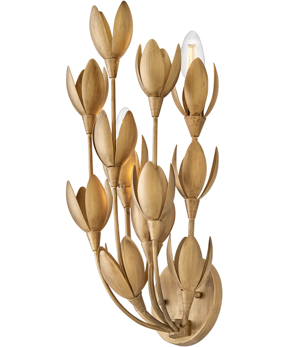 Flora 3-Light Large Sconce in Burnished Gold - Image 5