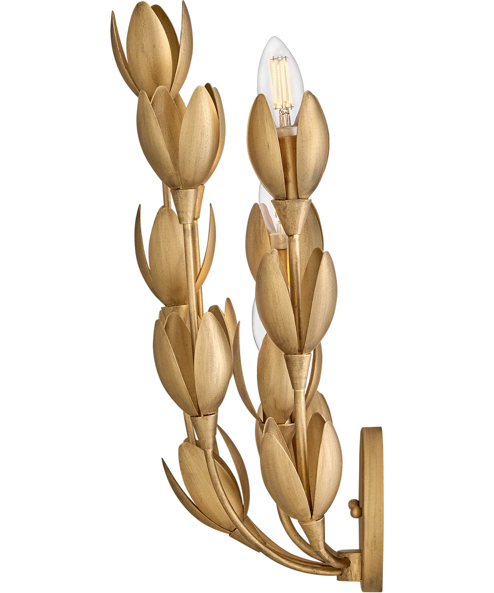 Flora 3-Light Large Sconce in Burnished Gold - Image 6