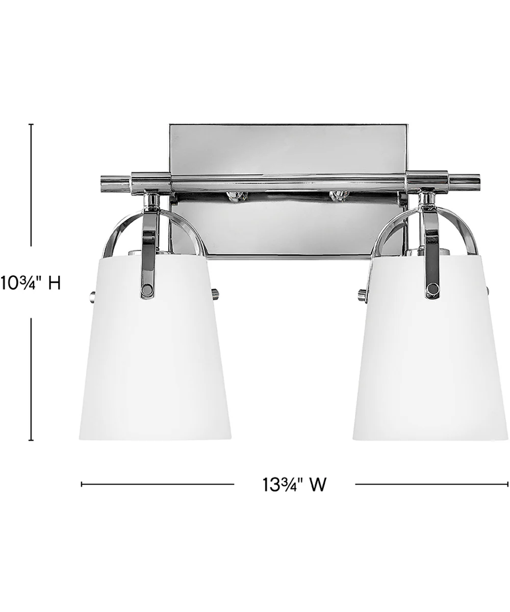 Foster 2-Light Small Two Light Vanity in Chrome - Image 2