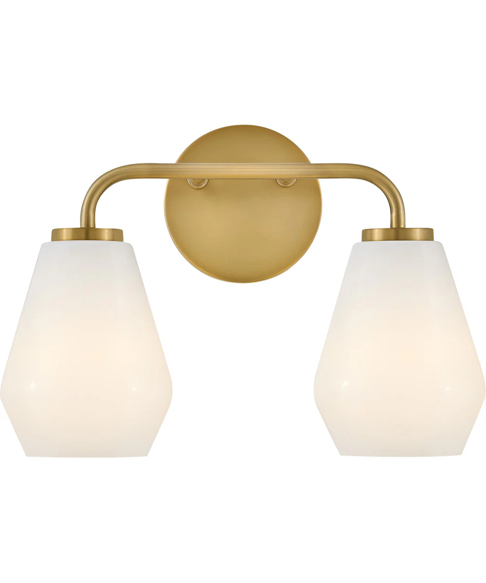 Gio 2-Light Small Two Light Vanity in Lacquered Brass - Image 3