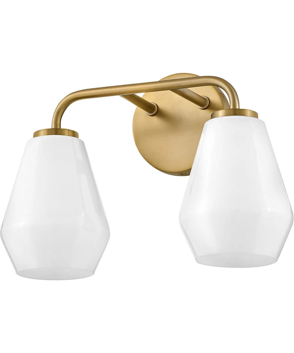 Gio 2-Light Small Two Light Vanity in Lacquered Brass - Image 5