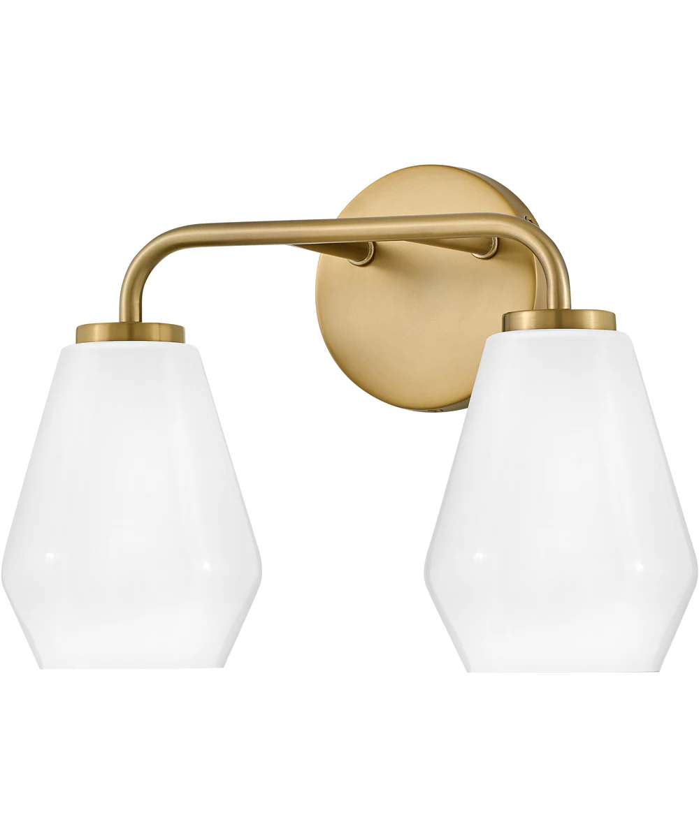 Gio 2-Light Small Two Light Vanity in Lacquered Brass - Image 6
