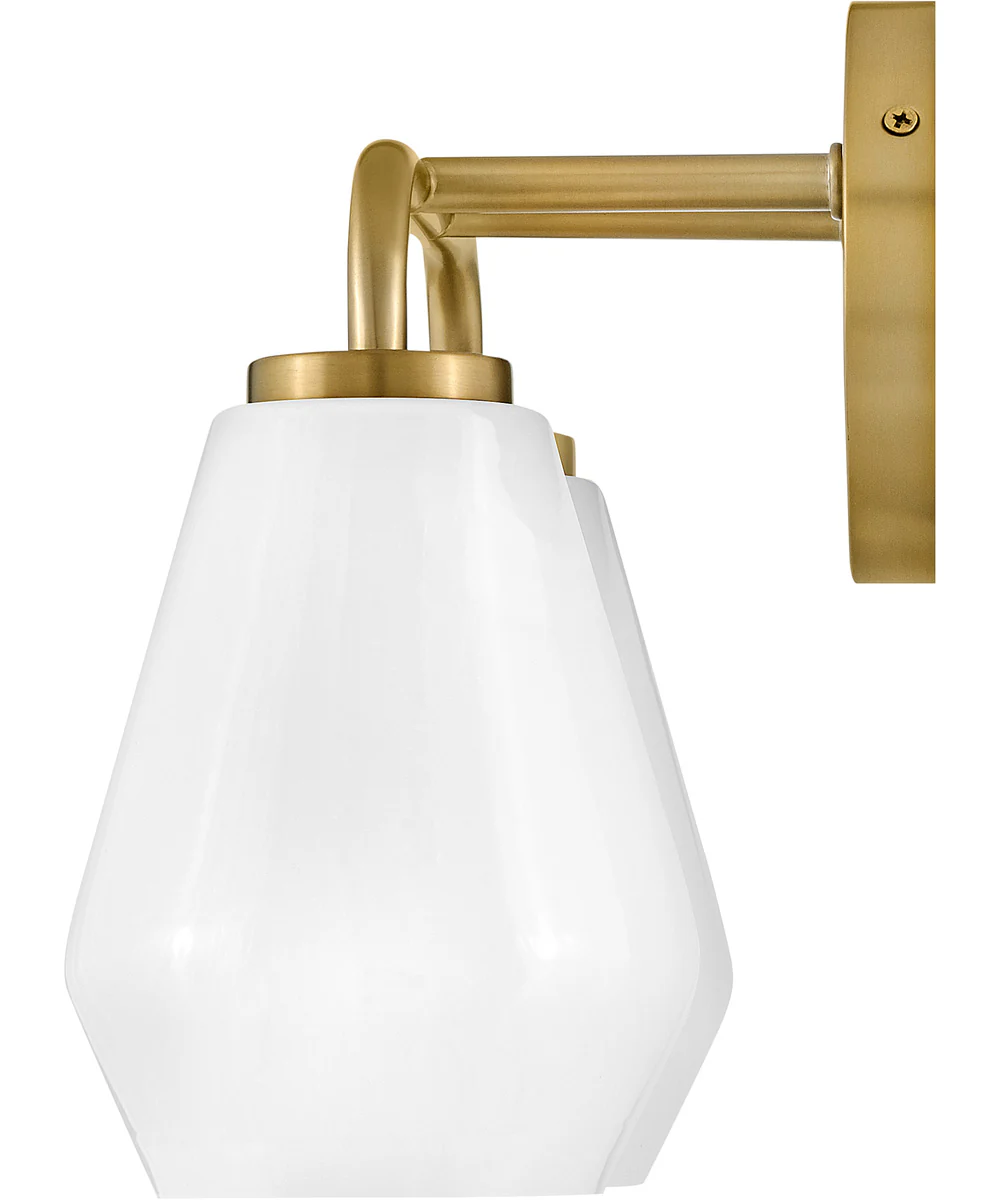 Gio 2-Light Small Two Light Vanity in Lacquered Brass - Image 7