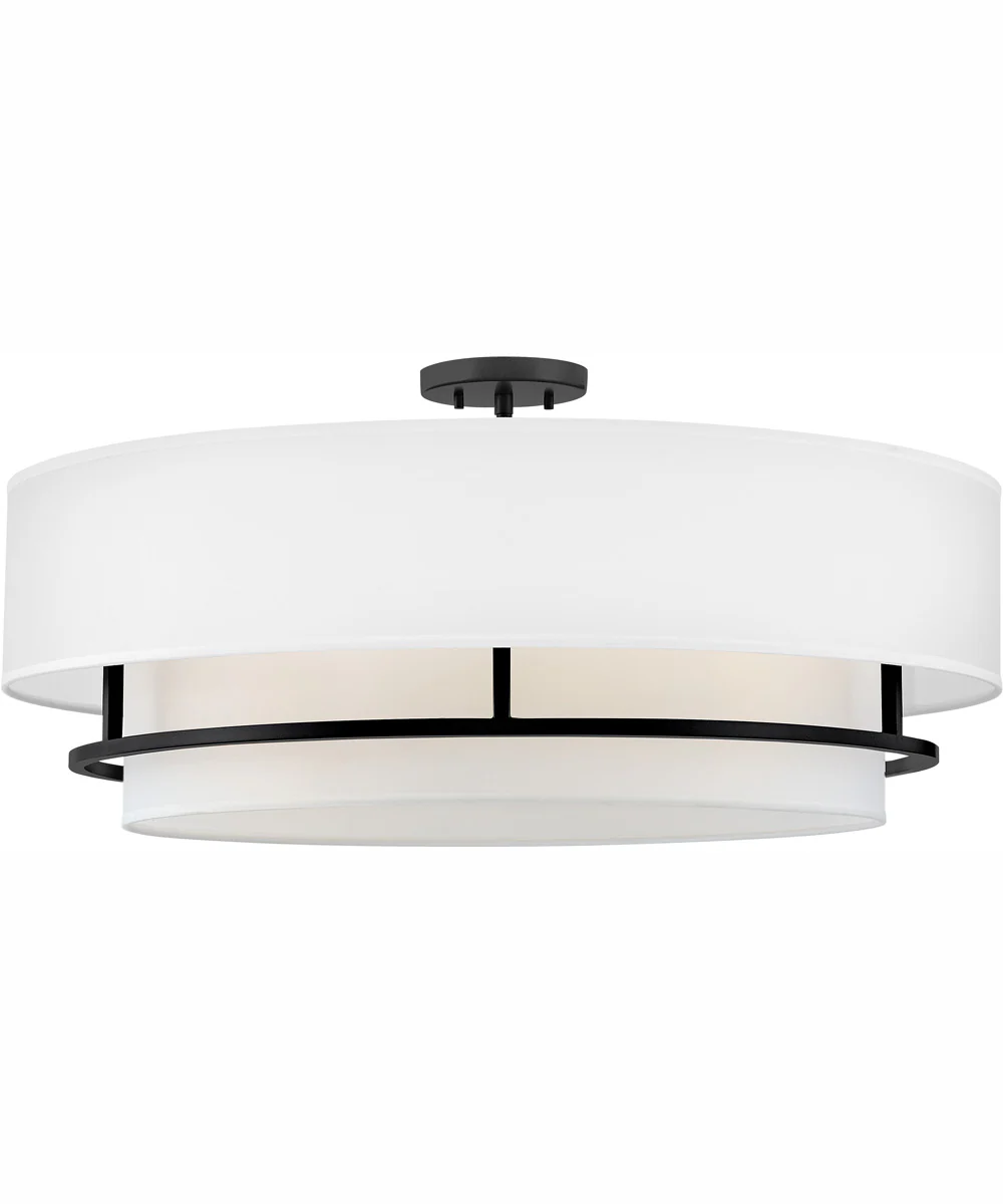 Graham 4-Light Extra Large Convertible Semi-flush Mount in Black - Image 3