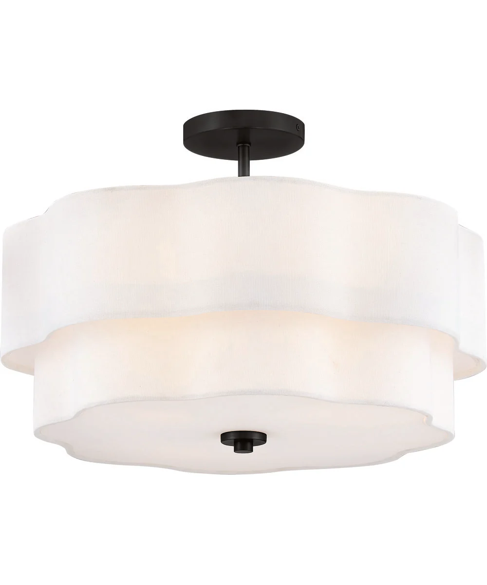 Gwen 4-Light Medium Semi-Flush Mount in Black