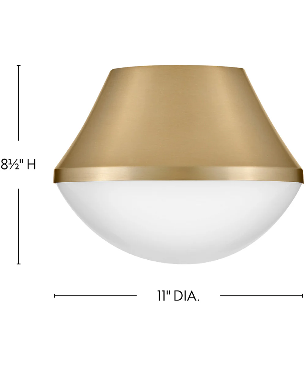 Haddie 1-Light Small Flush Mount in Lacquered Brass - Image 3