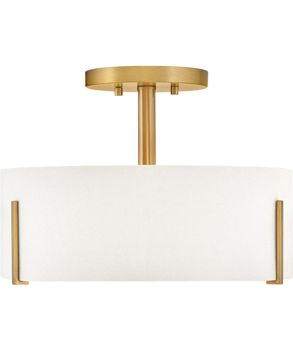 Halle 3-Light Medium Semi-Flush Mount in Lacquered Brass - Image 3