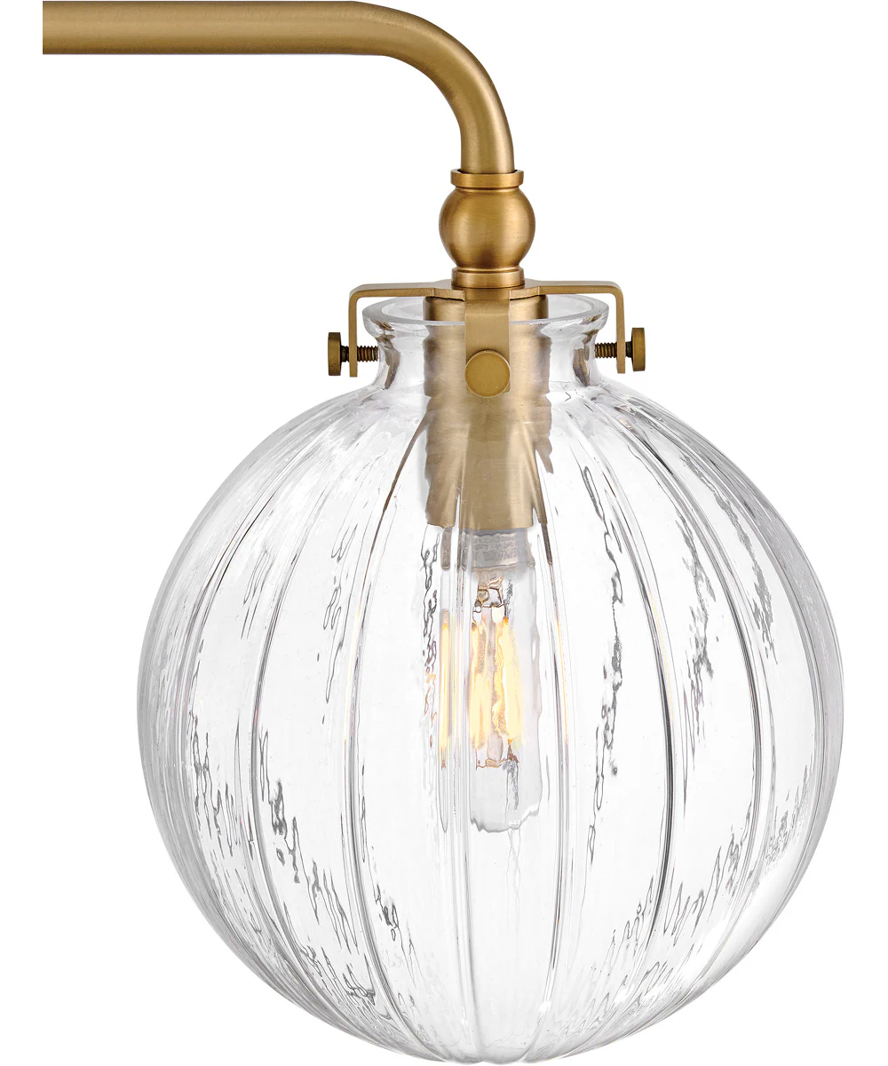 Helene 3-Light Medium Three Light Vanity in Lacquered Brass - Image 6